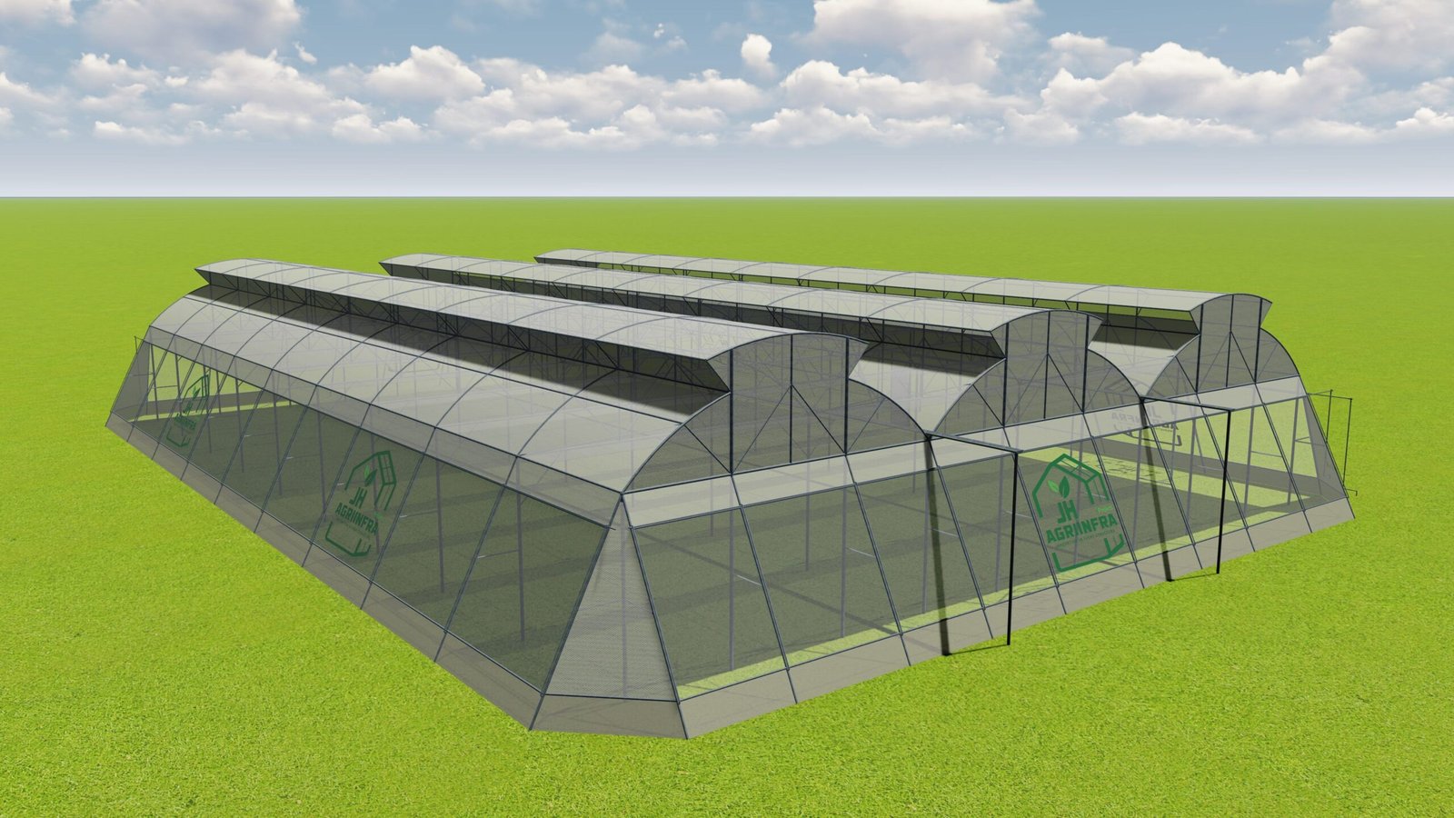 panele solarne na tunelu ogrodniczym czarne panele fotowoltaiczne zamontowane na zaokrąglonym dachu tunelu foliowego