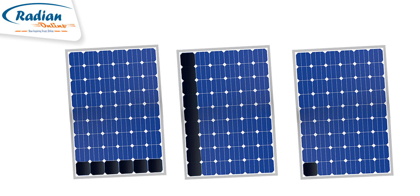 Mapa cieplna cieni na dachu z panelami PV w różnych porach roku