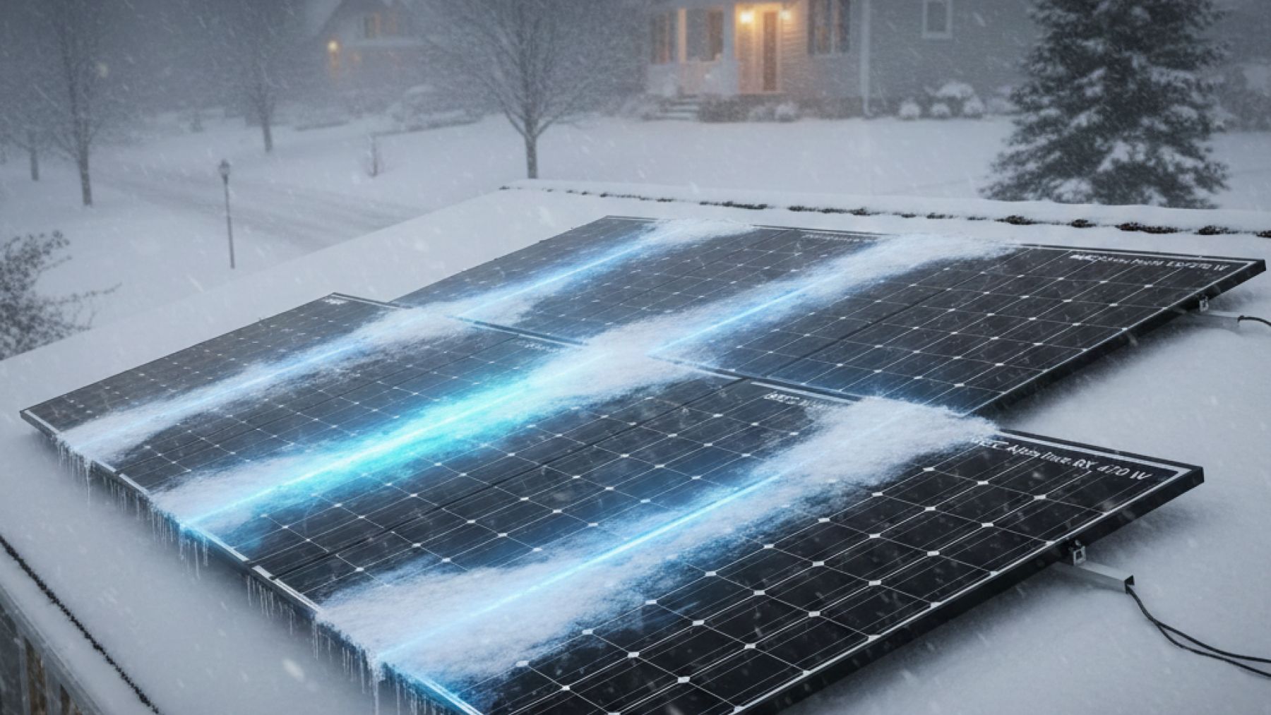 Grafika słupkowa pokazująca produkcję energii z paneli PV latem i znacznie niższą zimą