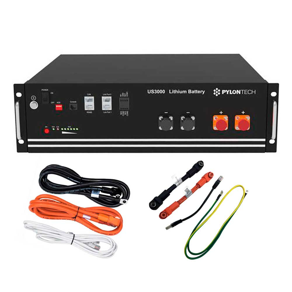 Proces ładowania magazynu Pylontech z paneli słonecznych w słoneczny dzień