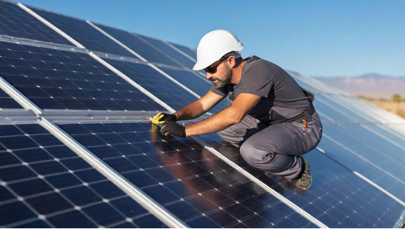 dom energooszczędny z panelami SunPower dom z instalacją SunPower i licznikiem pokazującym energię