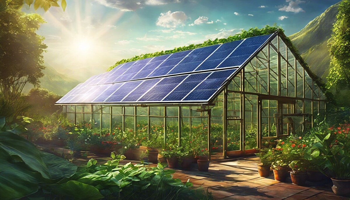 tunele ogrodnicze przed i po solarnej modernizacji porównanie tunelu bez i z panelami solarnymi obok siebie w ogrodzie