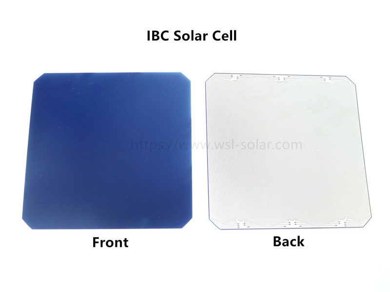ogniwa IBC w module blok modułów IBC z widocznymi ogniwami w kolorze czarnym